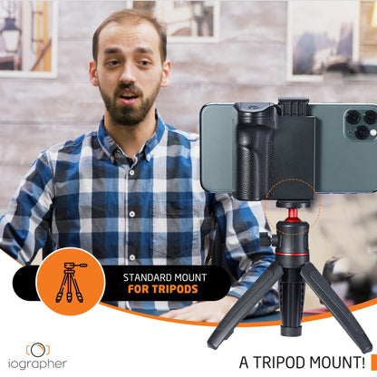 iOgrapher Grip for Smartphones | Removable Bluetooth Shutter Release & Tripod Mount