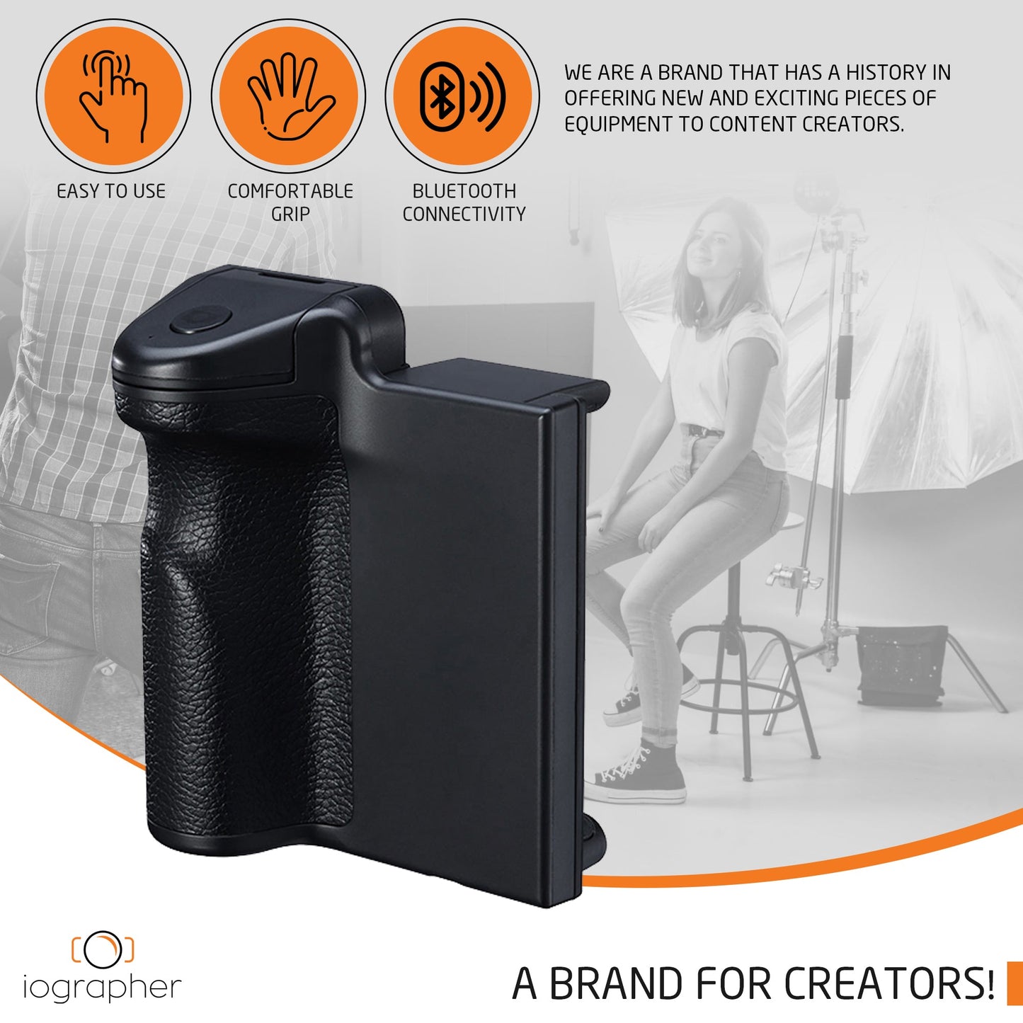 iOgrapher Grip for Smartphones | Removable Bluetooth Shutter Release & Tripod Mount